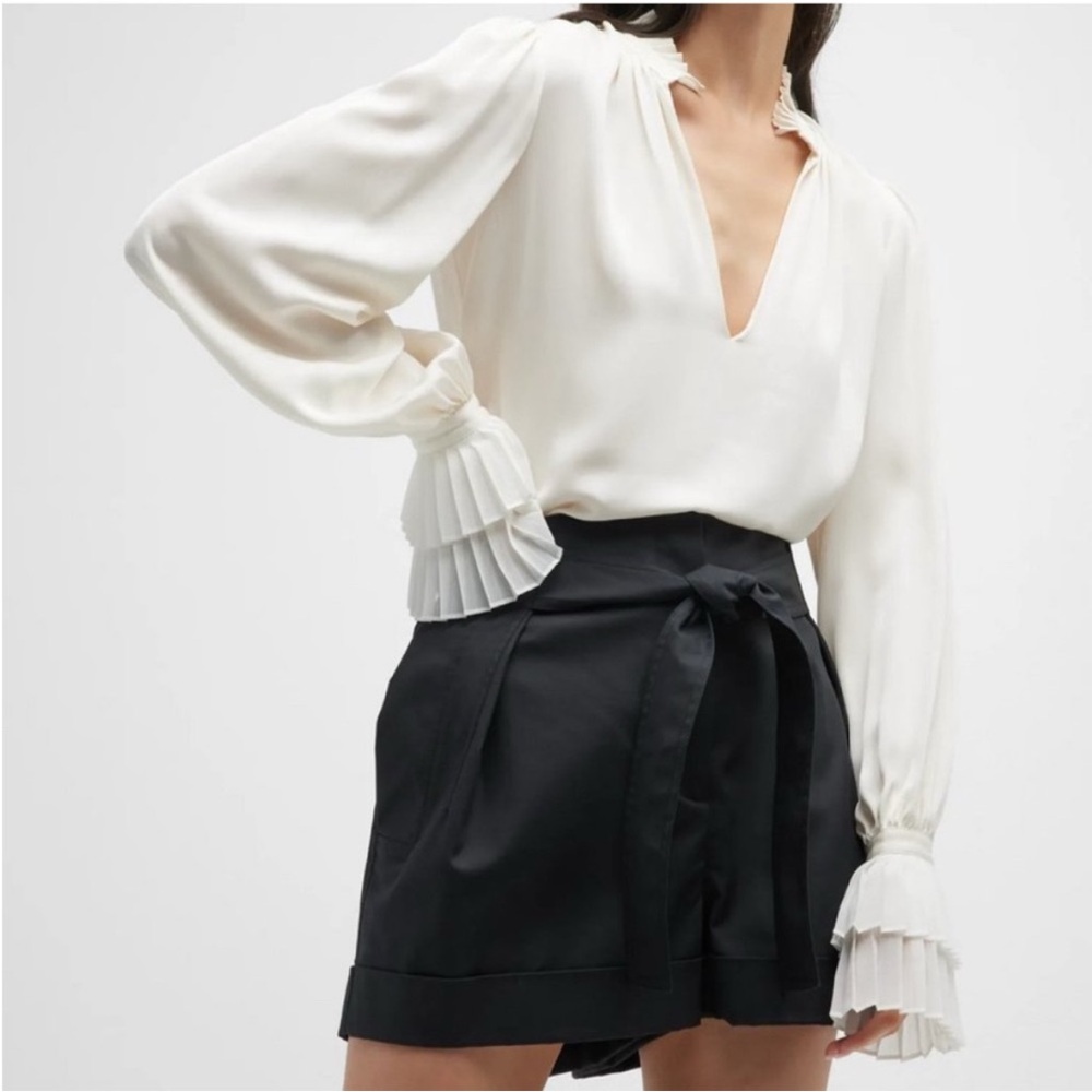 FRAME White Silk Top